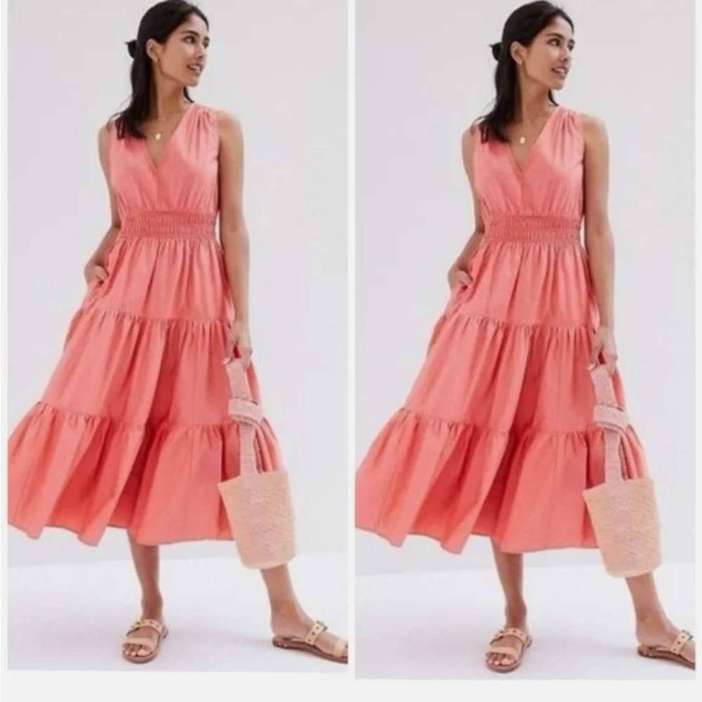 Maeve by Anthropology Coral Sleeveless Maxi Dress